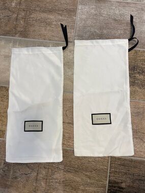Gucci White Drawstring Dust Bags - Pair